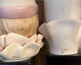 Cybis Bisque Porcelain Clown Boy and Girl Bust