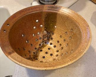Mid Century Pottery Colander