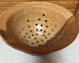 Mid Century Pottery Colander