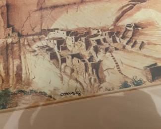 Framed & Matted Print of Hopi Village by Clifford Brycelea