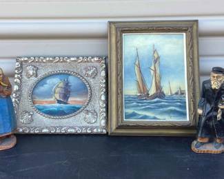 Miniature Nautical Paintings, One Signed One On Copper