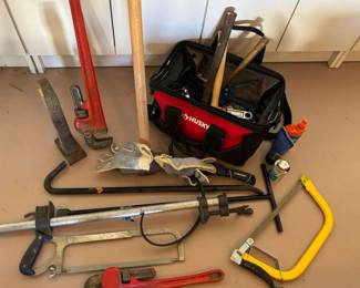 Husky Bag wLarge Tools Plumbing, Saws, Wrenches