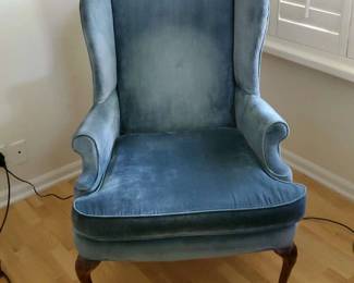 Blue Velveteen Chair