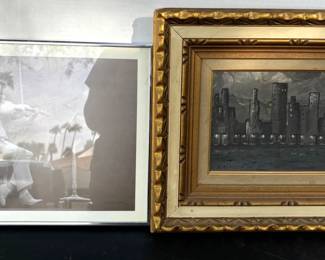 Original Oil Painting Of City 1976 Reinhard Poster The Violinist