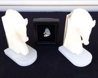 Marble Book Ends Bismuth Crystal