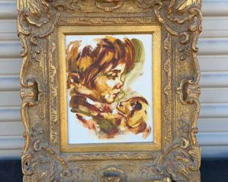Beautiful Framed Painting Hyacinthe Kuller Baron