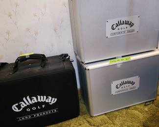 Callaway Metal and canvas boxes, 1 has a display in it