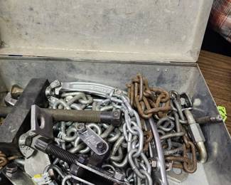 Box of chain and pullers