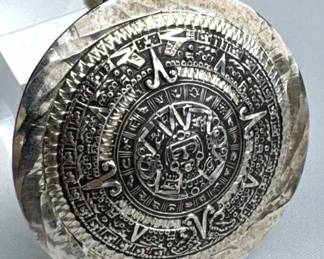 925 Silver Mexico Mayan Calendar Double Sided Pend