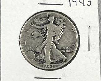 1943 Walking Liberty Silver Half Dollar, US 50c