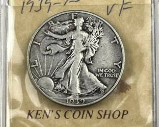 1939 Walking Liberty Silver Half Dollar, US 50c