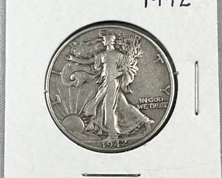 1942 Walking Liberty Silver Half Dollar, US 50c