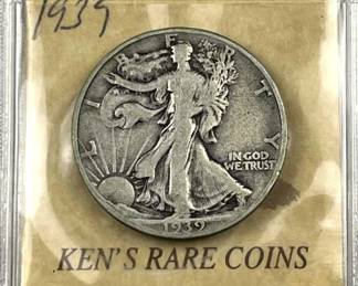 1939 Walking Liberty Silver Half Dollar, US 50c