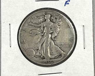 1936 Walking Liberty Silver Half Dollar, US 50c