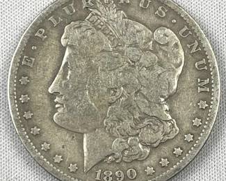 1890-O Morgan Silver Dollar, US $1 Coin