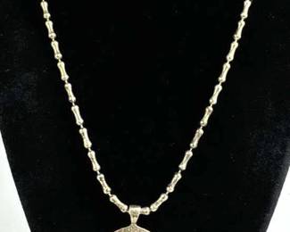 925 Silver Italy Bone Link Chain Paw Pendant Neckl