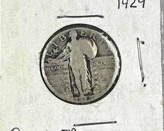 1929 Standing Liberty Silver Quarter, US 25c