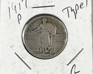1917 Type I Standing Liberty Silver Quarter