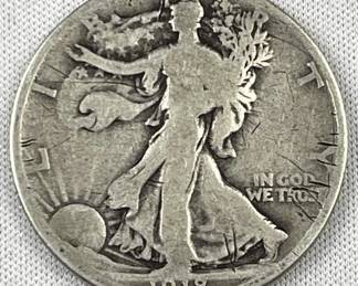 1918 Walking Liberty Silver Half Dollar, US 50c