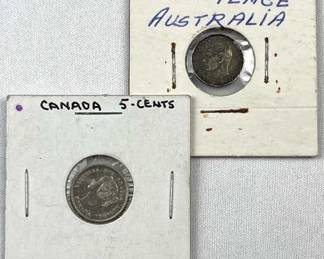 1893 Canada 5 Cents & 1943 Aus. 3 Pence