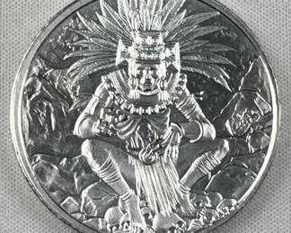 1oz Silver Aztec 'God of Death' Art Round .999