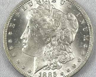 1885-O Morgan Silver Dollar, Unc. w/ Luster