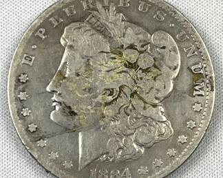 1884-O Morgan Silver Dollar, US $1 Coin