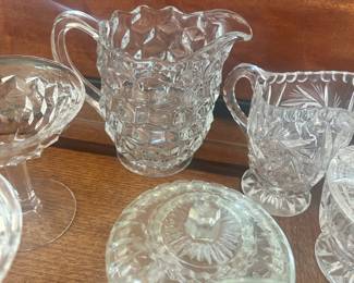 Vintage Diamond cut glass pieces