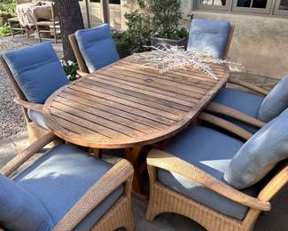 Teak wood outdoor table and chairs
