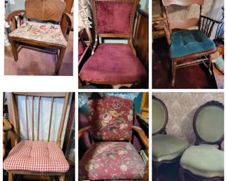 Parlor chairs and other vintage chairs