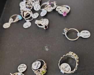 sterling silver gemstone rings