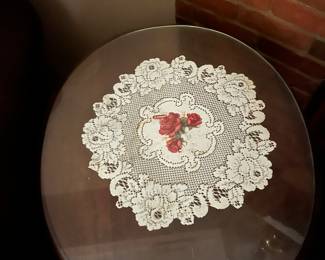 End table with glass part of a set 