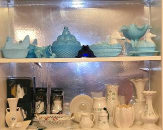 More Vintage Glass - Belleck  - Red Glass perfect for Valentine's Day 