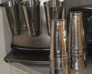 Hamilton Beach Shake Maker with 9 Vintage Metal Cups