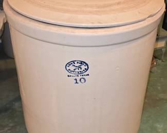Rare Vintage Love Field 10 Gallon Crock with Lid