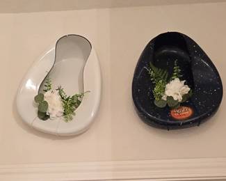 Antique Porcelain Bed Pans used in Bathroom Decor