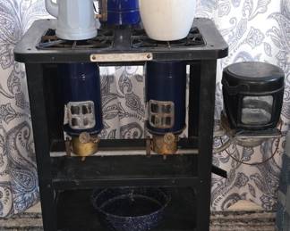 Antique New Perfection #72 Stove - Enamelware Pitchers Excellent Condition 