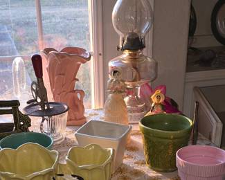 Another Oil Lamp - McCoy Pottery Mixer with Glass Bowl