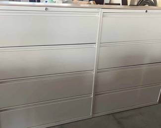 PA1322nd Set Of White Double Lateral File Cabinets