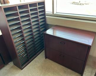 PA175Wood Literature Organizer And File Cabinet