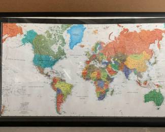 PA133World map in frame