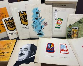 Vintage Advertising Boards - Hand painted, signed on reverse