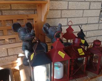 Lanterns...vintage Mickey and Minnie planters