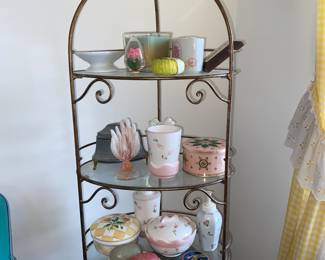 3 tier Metal display with lady’s wares 