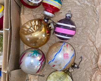 Assorted Christmas ornaments -including Shiny Bright, Italian and Polish pieces.