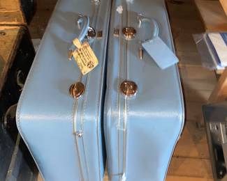 MCM baby blue luggage 