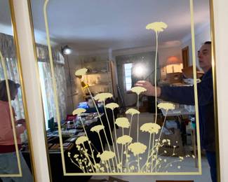 Mirrored MCM floral wall art