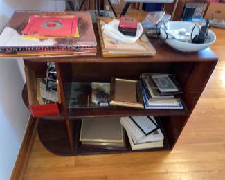 Bookshelf and frames