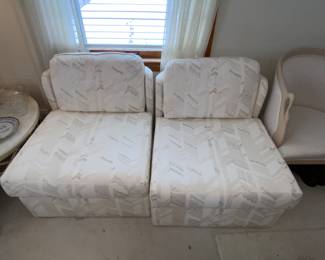 2 of 4 80s slipper chairs 