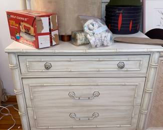 Thomasville nightstand with faux bamboo design